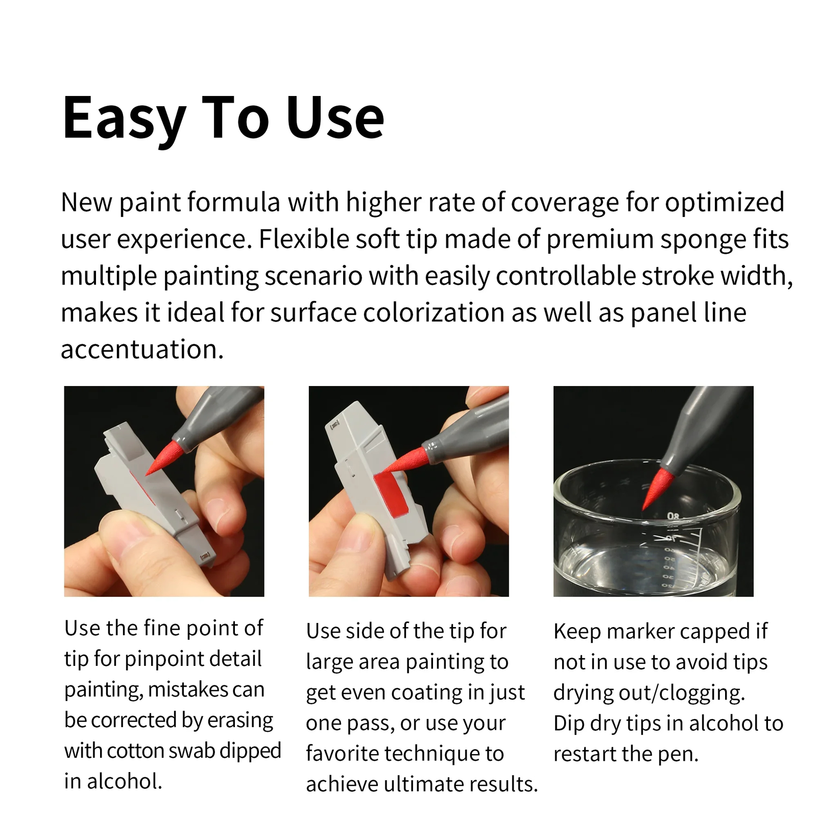 DSPIAE Water-based Soft Tip Marker Pen for Gundam Model Hobby DIY Coloring Tools