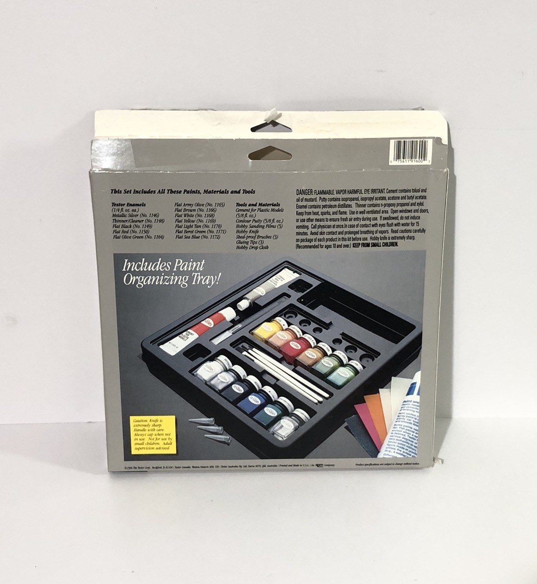 Testor Finishing Set Flat Enamels Brush Includes Paint Organizing Tray