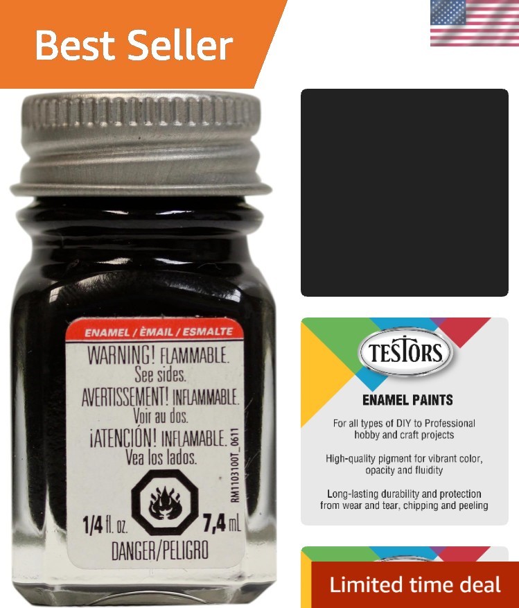 Versatile 0.25 Fl Oz Flat Black Enamel Paint for All Your Crafting Needs