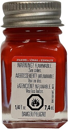 Testors Flat Red 1/4 oz – Hobby and Model Enamel Paint – #1150