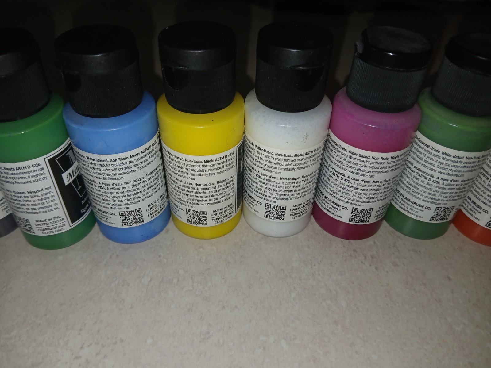 LOT OF 10 Miniature Paints -Minitaire Badger Paint Company