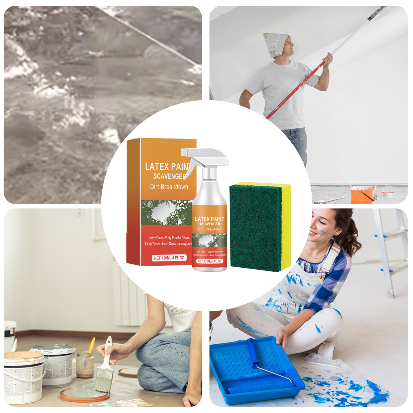 Latex Paint Remover For Wood Paint Stripper Putty Powder, Paint Coating Cleaner