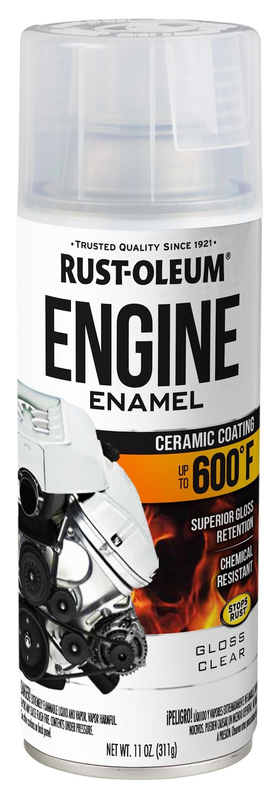 Engine Enamel Spray Paint High Heat Gloss Clear Coating for Auto Part 11oz