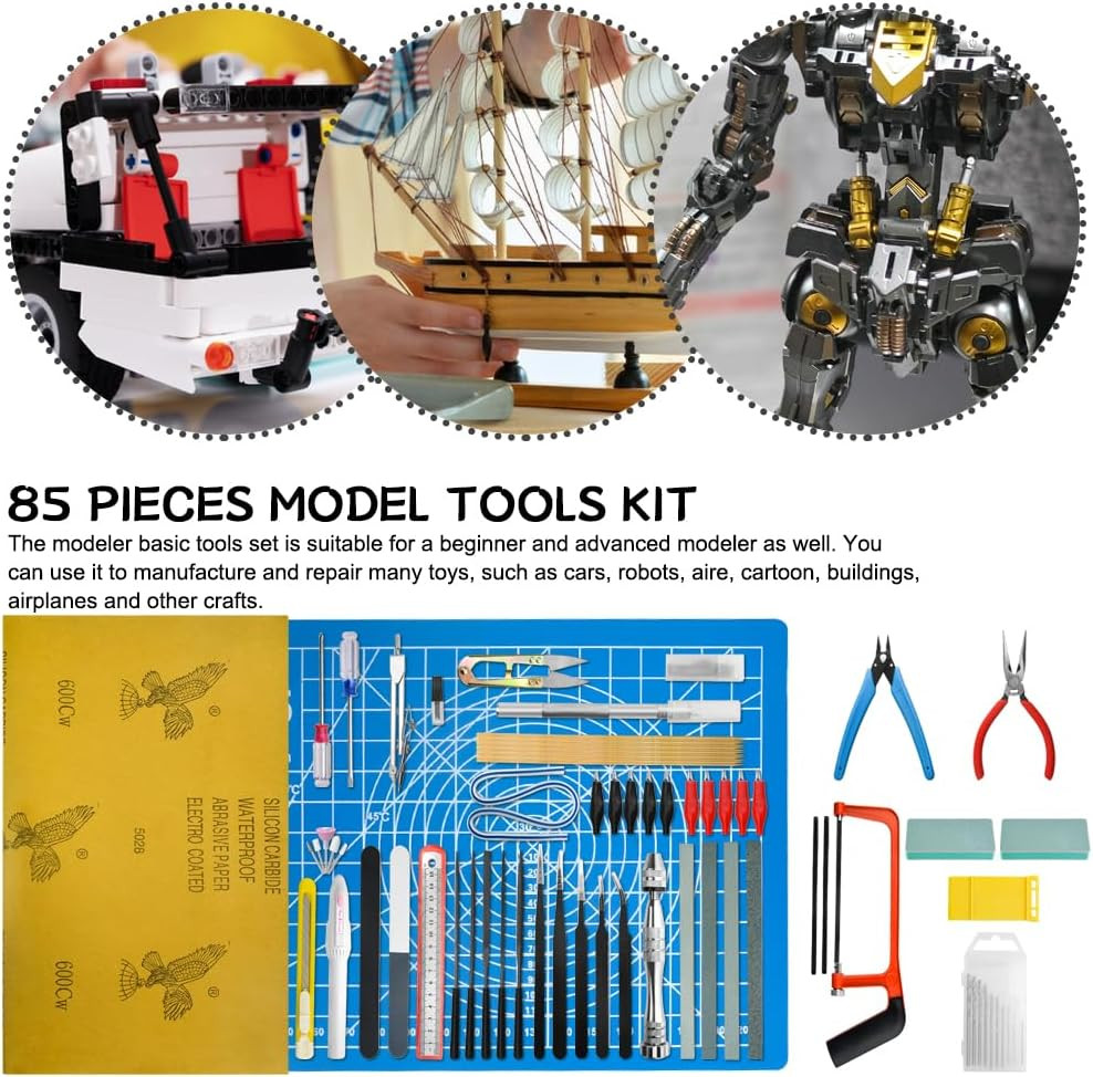 85 PCS Model Tools Kit Hobby Building Tool Craft Set Modeler Basic DIY Tools for