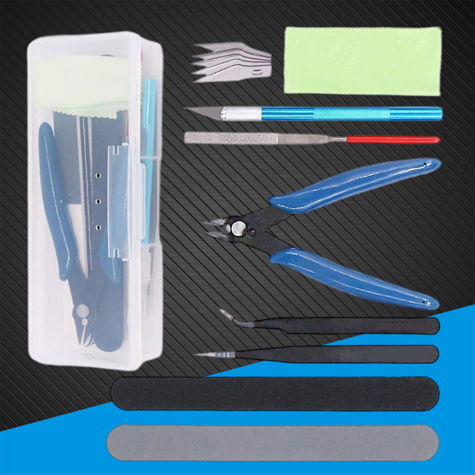 9PCS Gundam Model Tools Kit Modeler Basic Tools Craft Set for Gundam Car Model