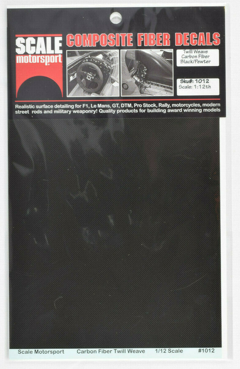 Scale Motorsport 1/12 Carbon Fiber Twill Weave Waterslide Decal Sheet 1012