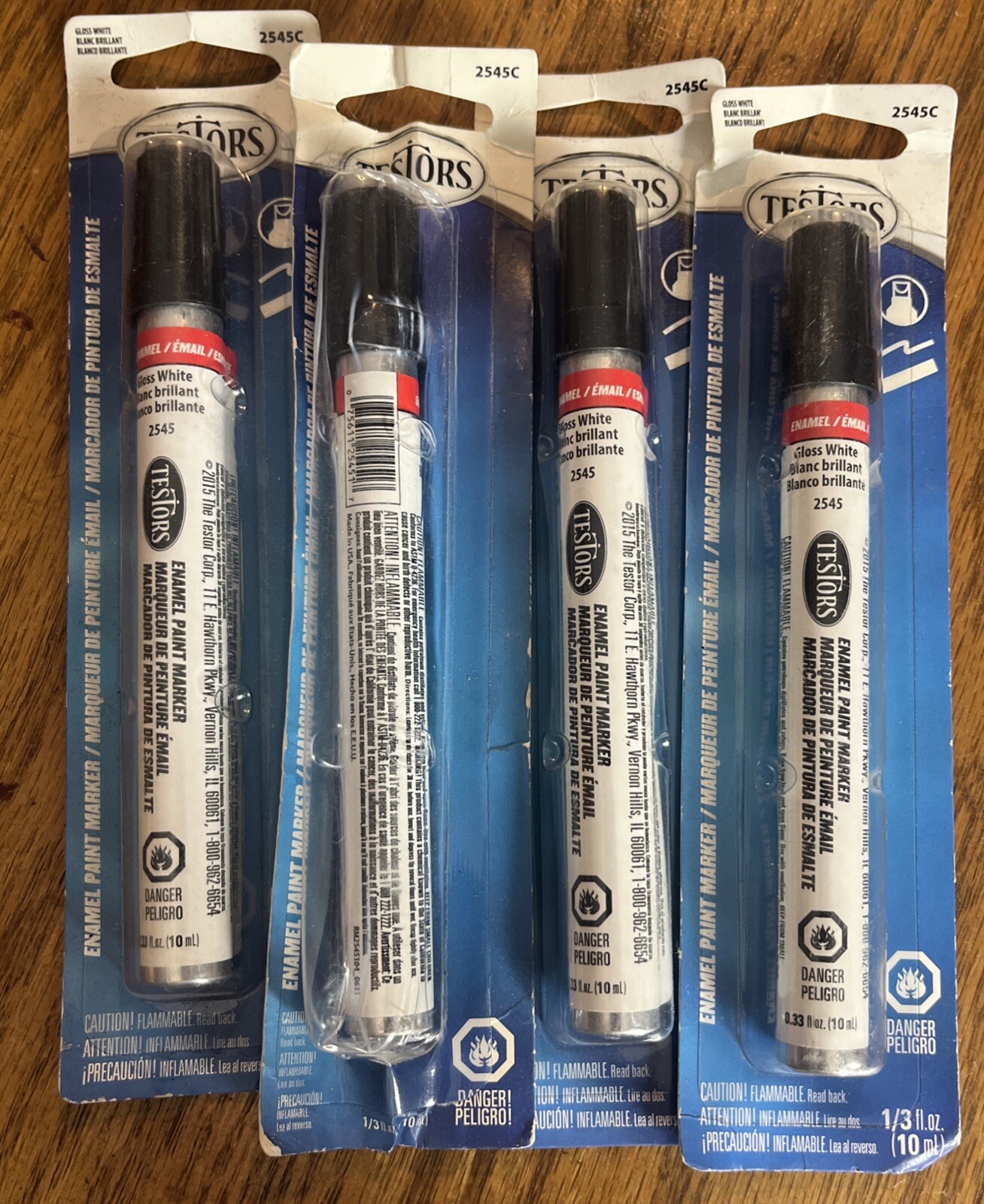 Testors 2545 1/3 oz Gloss White Enamel Paint Marker – Pack of 4