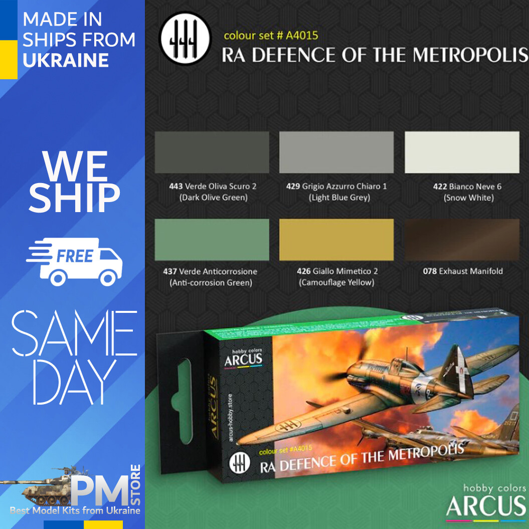 Arcus A4015 Acrylic paints set RA Defence of The Metropolis 6 colors in set 10ml