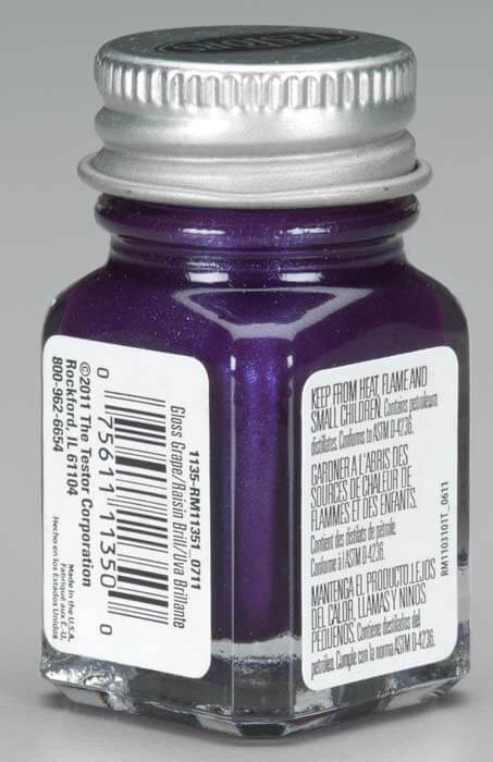 Testors 1/4 oz Gloss Grape Enamel Model Paint 1135