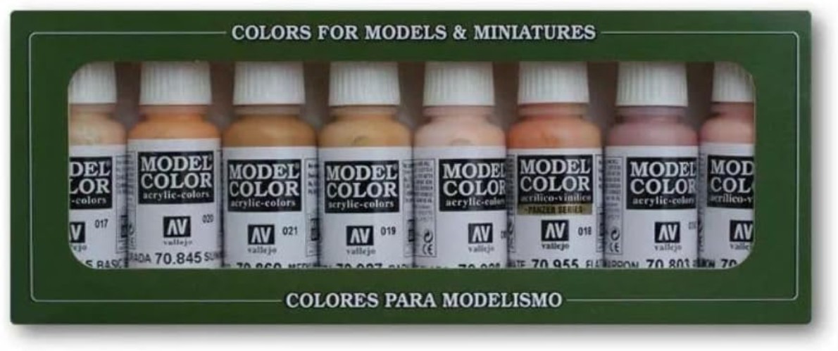 Model Color Face & Skin Tones Set – 8 Vibrant 18ml Acrylic Paint Bottles
