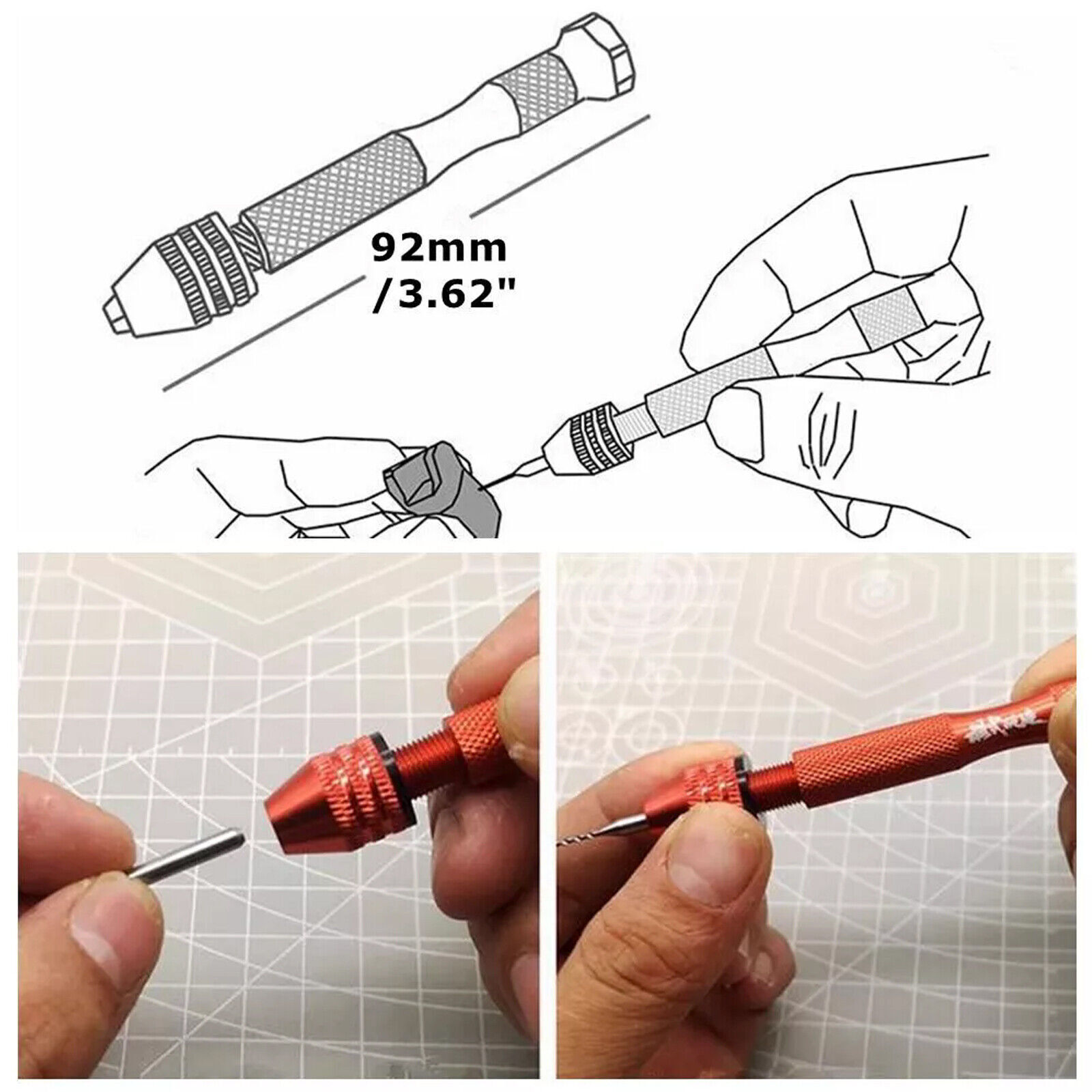 Precision Hand Drill Set Mini for Hobby Tool Carving DIY Model Making9J