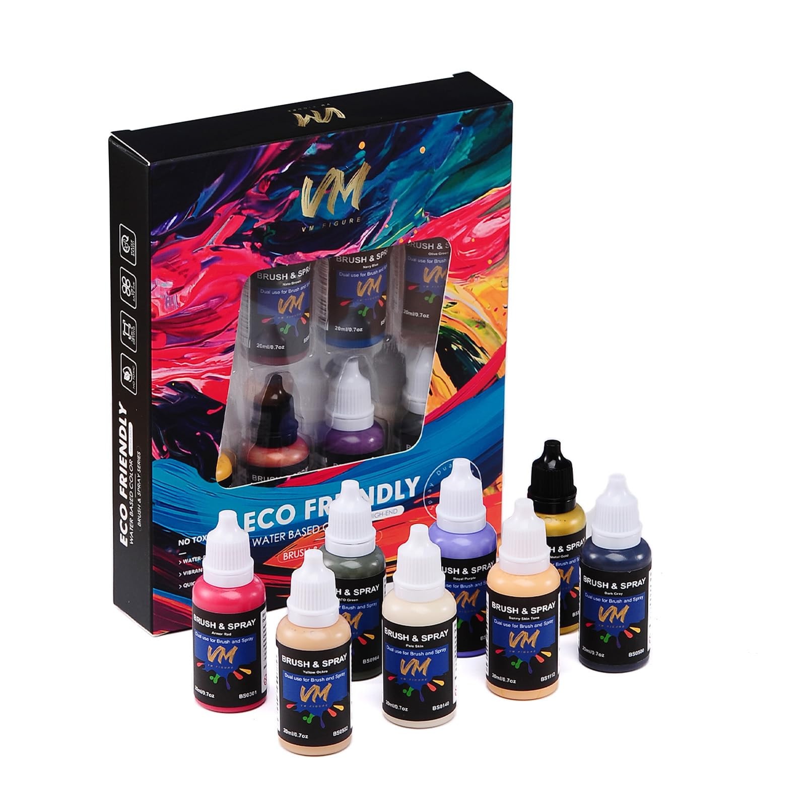 VM Miniature Paint Set – 20ml x 8 Bottles | All-in-One Modeling Supplies for …