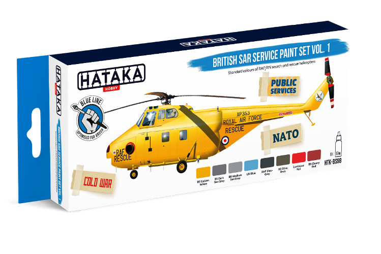 HATAKA BS98 British SAR Service Paint Set Vol.1 – 8 x 17ml Bottles POD Postage