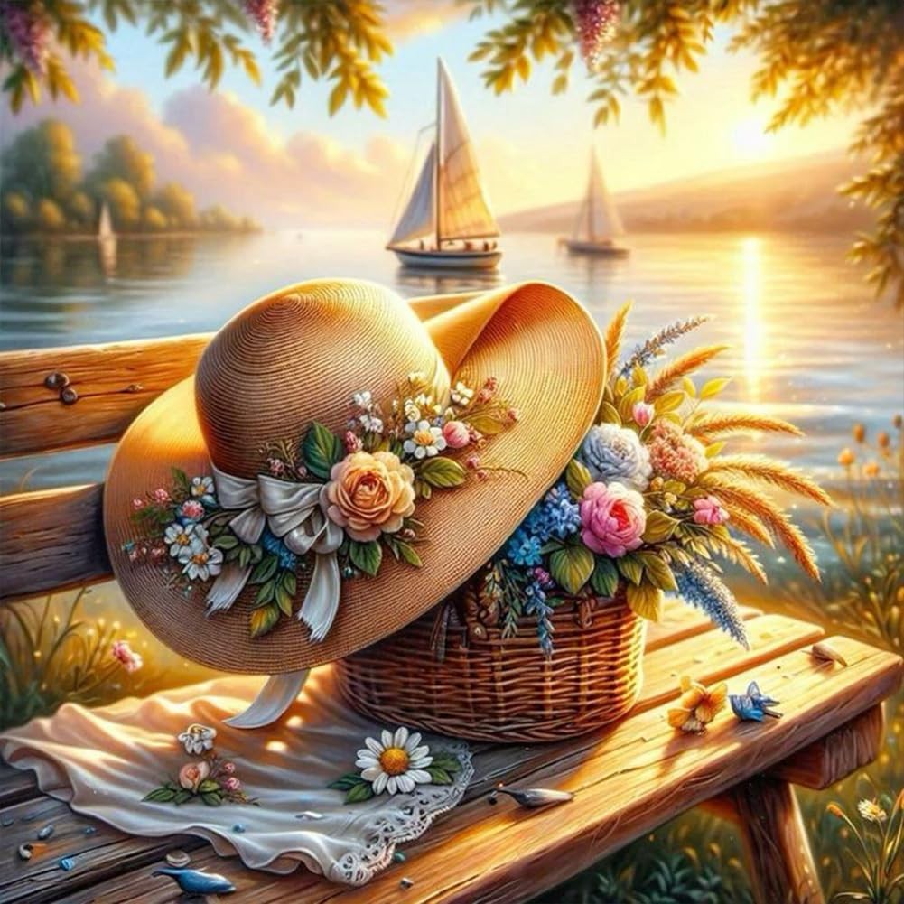 Anuver Flower Diamond Painting Kits for Adults, Landscape Full Multicolor