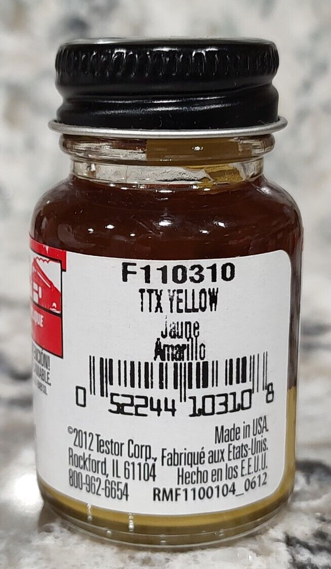 FLOQUIL RAILROAD COLORS MODEL PAINT – 1oz 1 OUNCE – TTX YELLOW