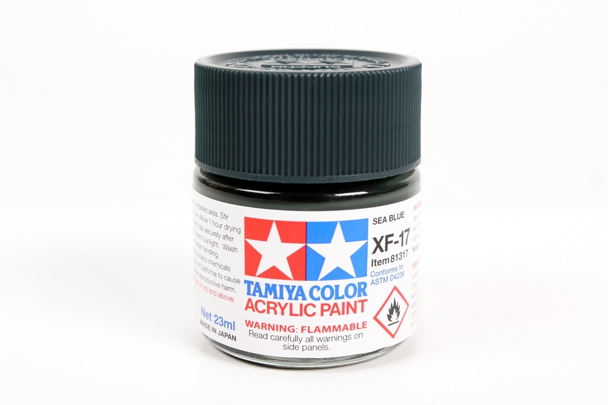 Tamiya 81317 XF-17 Sea Blue Acrylic Paint 23ml Large Bottle – US