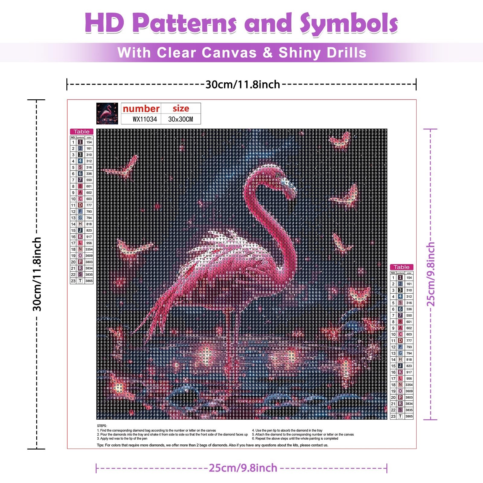 MOGTAA Flamingos Diamond Art, 12X12 Inch,