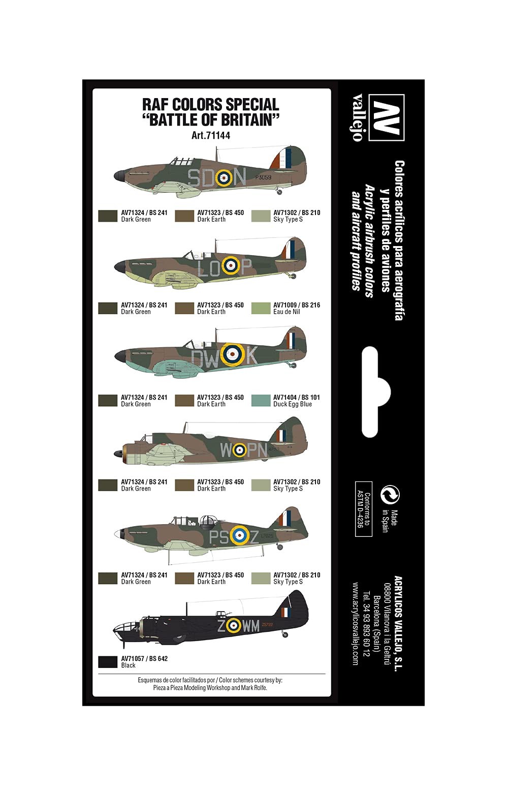 RAF Colors Special Battle of Britain ‘Air War Color Series’ Model Paint Kit, …
