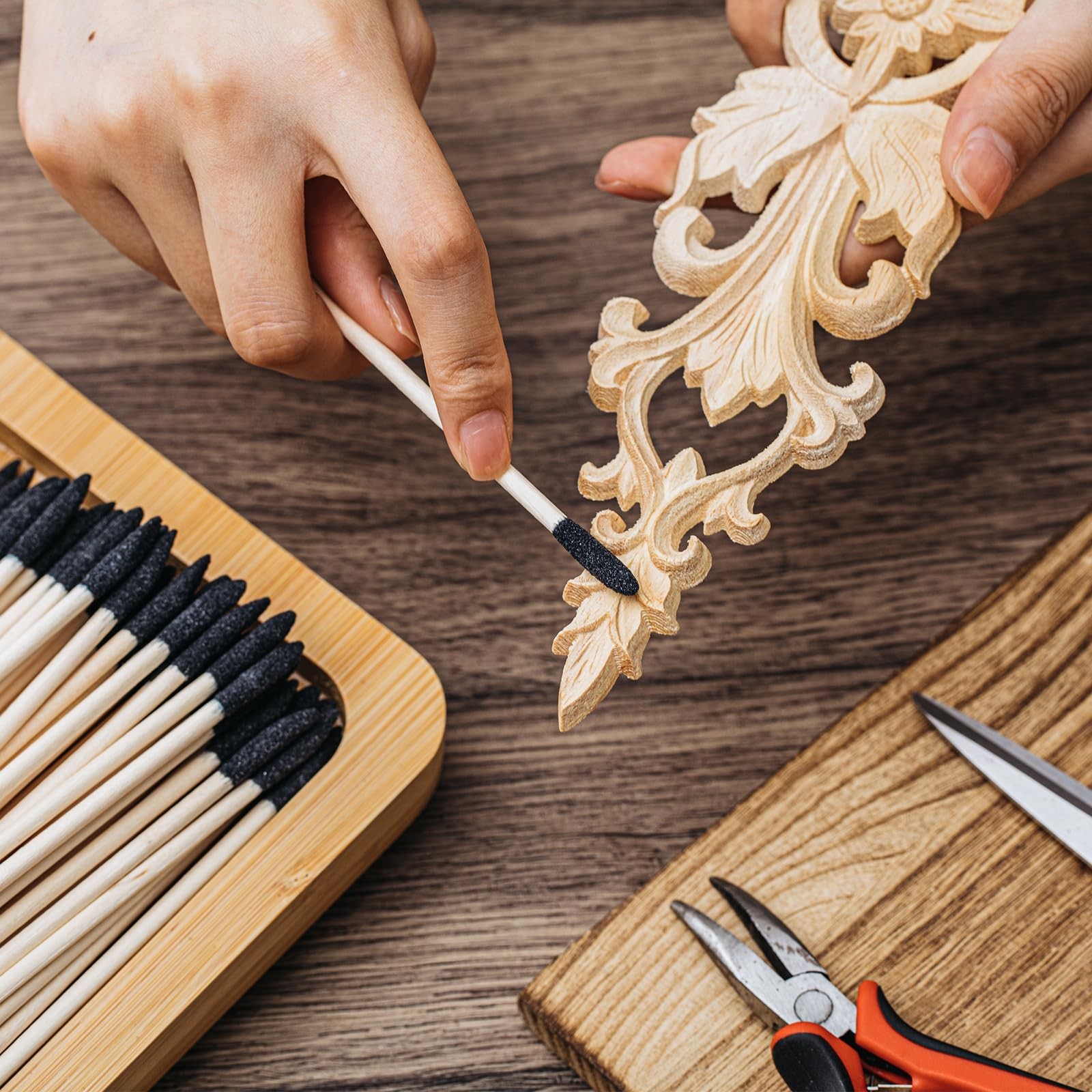 30 Pcs Sanding Sticks Double End Matchsticks Sanding Twigs Fine Detailing