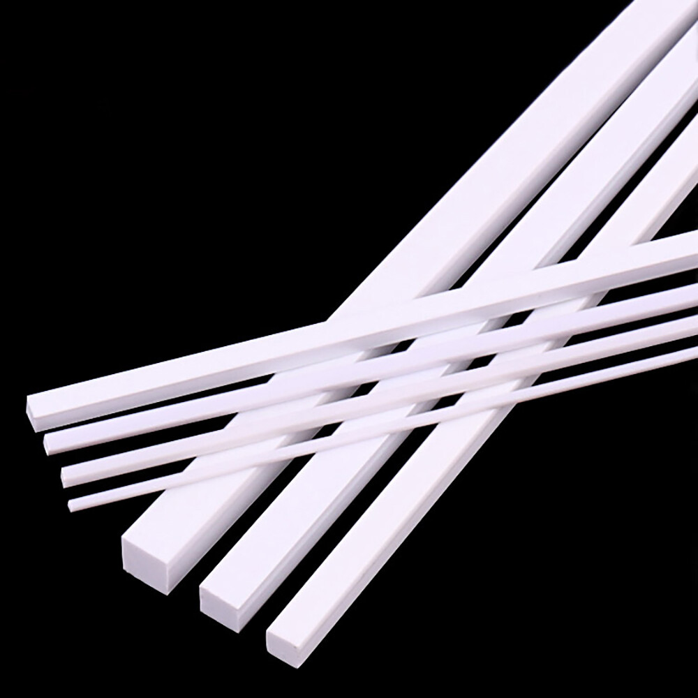 White Solid Square Rod Bar ABS Styrene Plastic Modeller 1-10mm Width Long 250mm