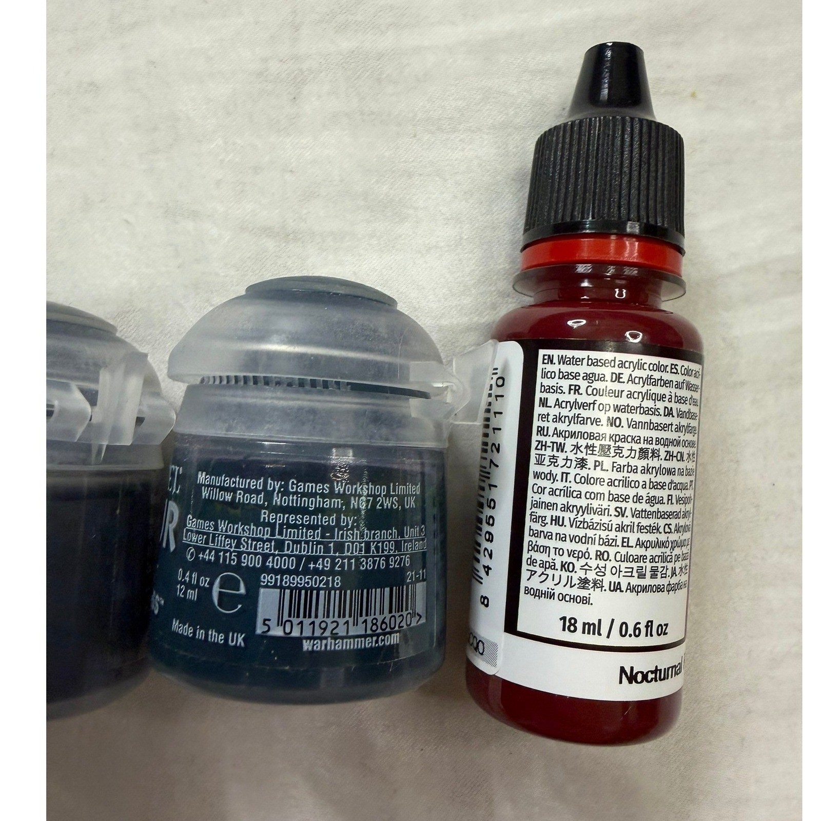Citadel & Vallejo Acrylic Paint Set Eshin Grey Incubi Darkness Nocturnal Red