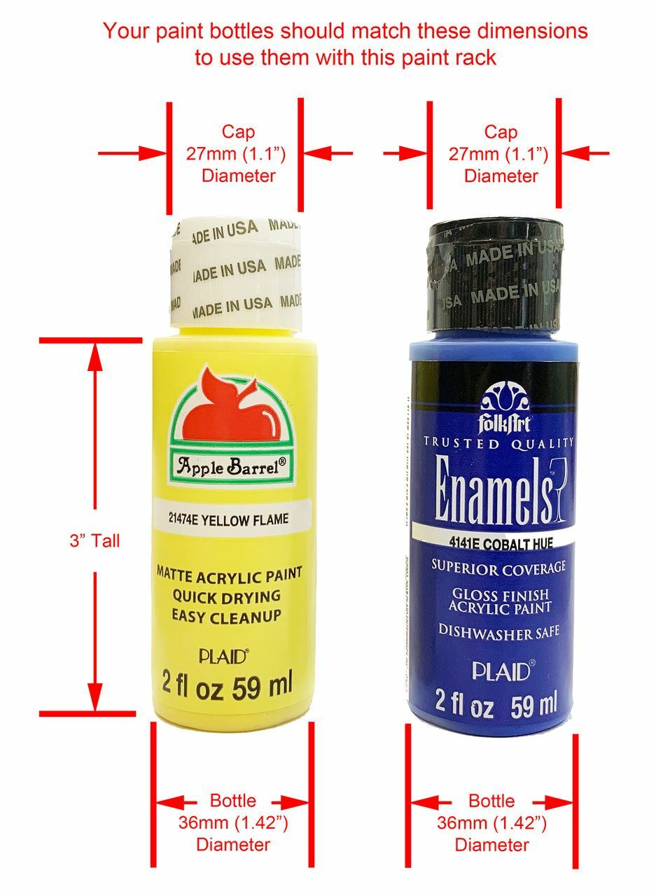 Vertical Paint Rack For 2oz Craft Paints – 36mm Diameter Bottles