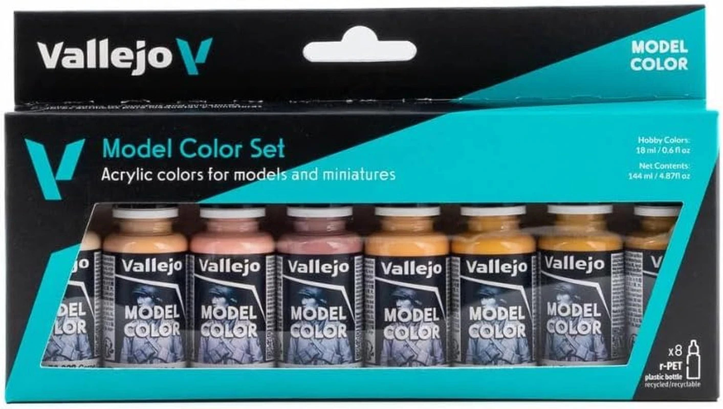 Vallejo Face/Skin Colors Paint Set 8-Colors 17ml