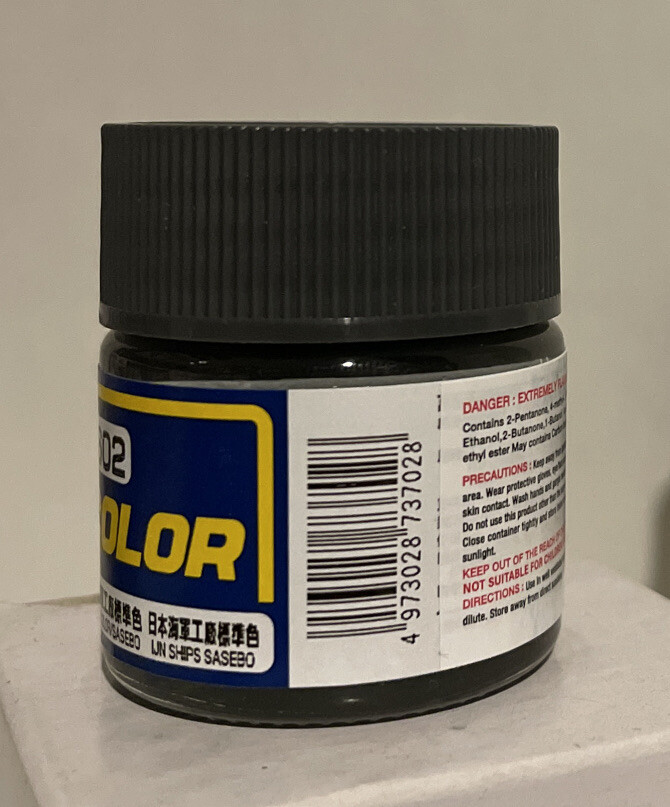 Gunze Sangyo “Mr Color” acrylic paint C-602, IJN Hull color (Sasebo) 10ml.