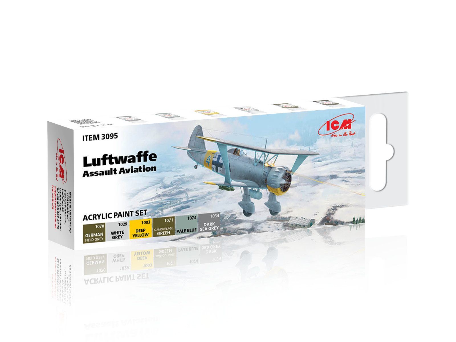 ICM 3095 – Acrylic paint set for Luftwaffe Assault Aviation