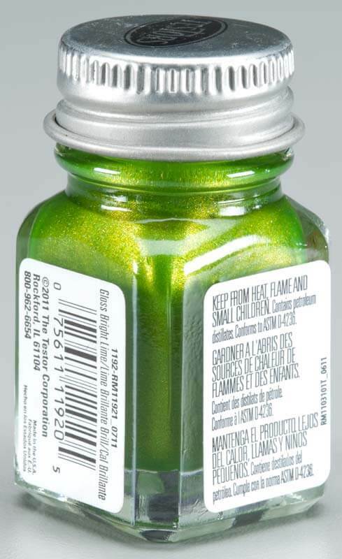 Testors 1/4 oz Gloss Bright Lime Enamel Model Paint 1192