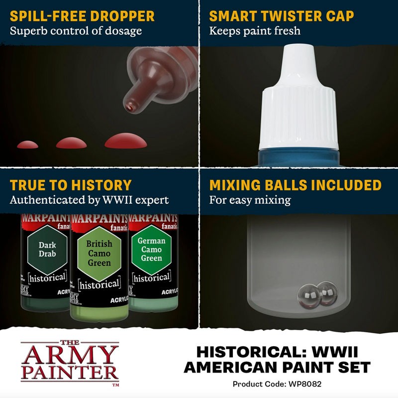 Army Painter #TAP-WP8083 Warpaints Fanatic: Historical WW2 German Paint Set