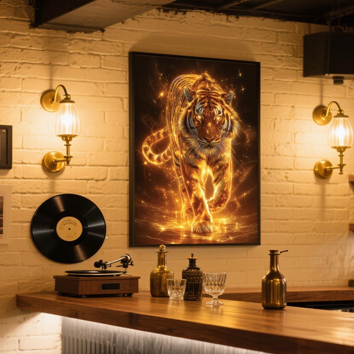Glowing Tiger Diamond Painting Kits for Adults, 12×16 Inch 5D DIY Full Round