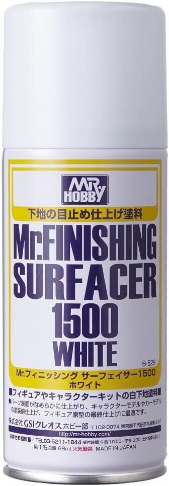 Mr. Hobby B529 Mr. Finishing Surfacer 1500 White Spray Paint 170ml – US