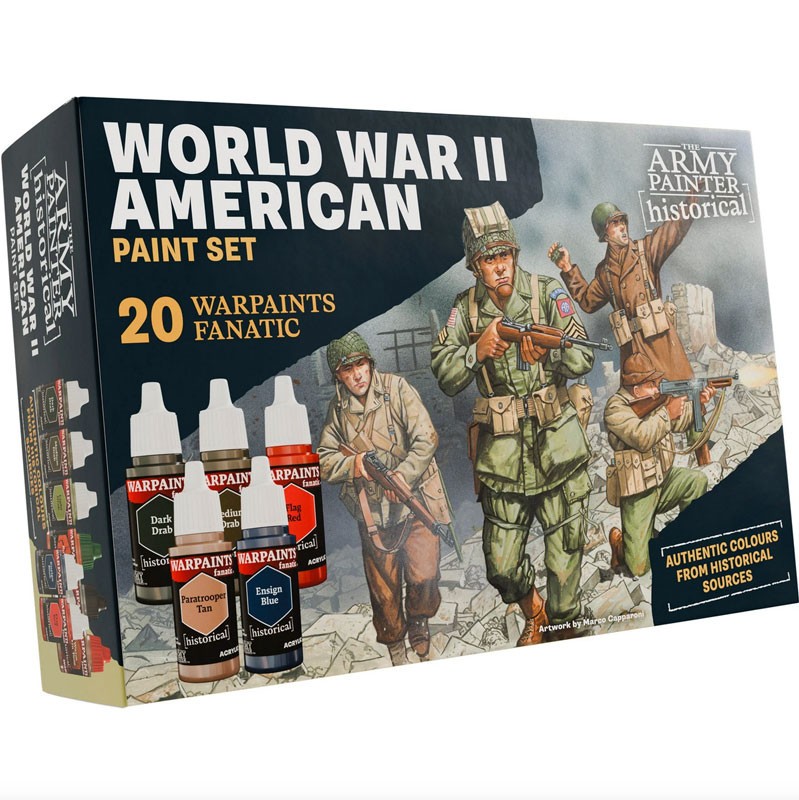 Army Painter #TAP-WP8082 Warpaints Fanatic: Historical WW2 American Paint Set