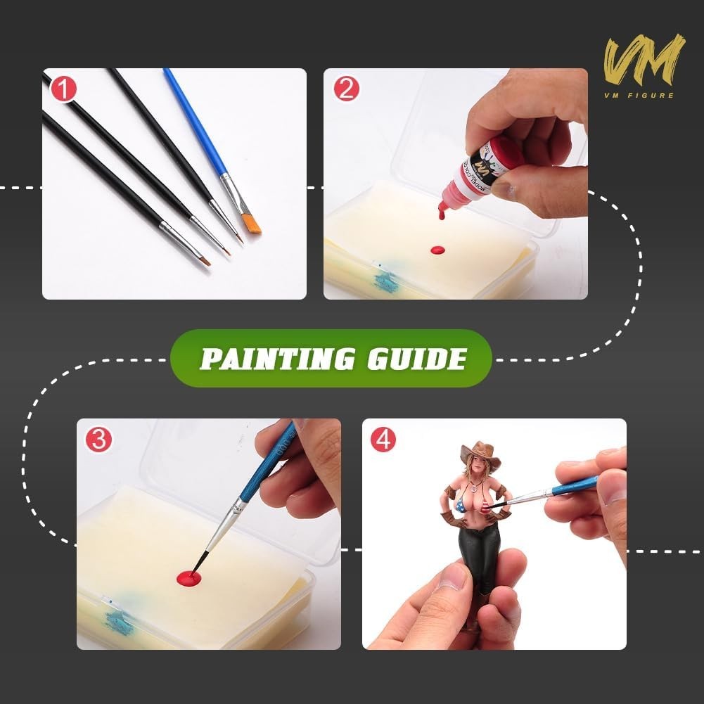 Eco-Friendly Water-Based Pigments Military Model Paint Set – 16 x 5ml Acrylic Co