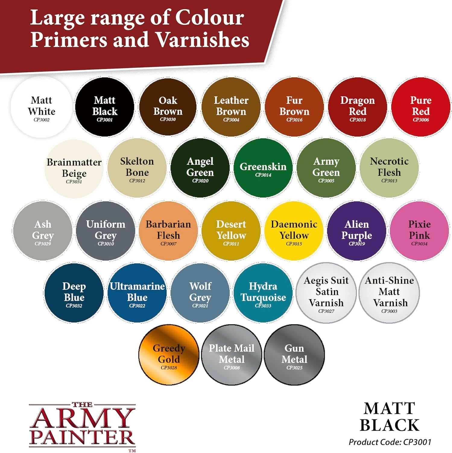 The Army Painter Base Primer Matt Black, 400 mL Acrylic Spray Primer, Spray Pain