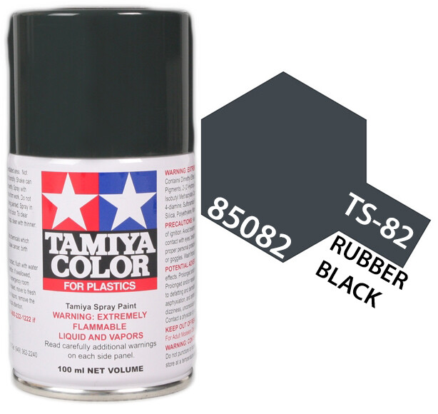 Tamiya 85082 TS-82 Rubber Black Lacquer Spray Paint 100ml – US