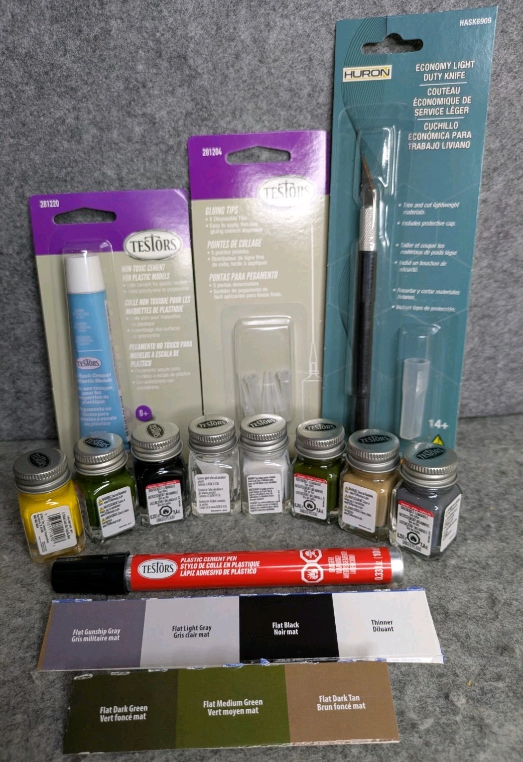 Testors Model Paint Lot 7 Bottles + Thinner Storage Case 2011–2016