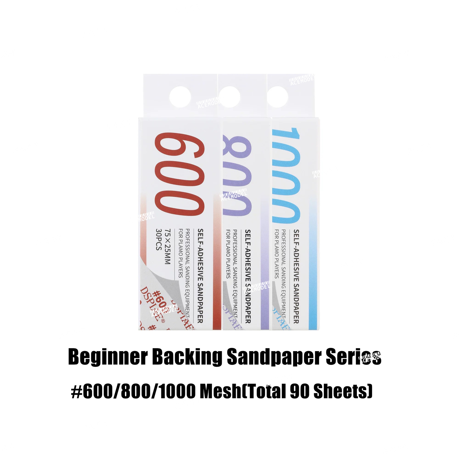 Dspiae Self-Adhesive Backing Sandpaper Set for Gundam GK/Military Models