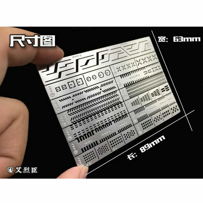 Stainless 13in1 Auxiliary Stencil Templates For 1/100 1/144 MG Gundam Detail-up