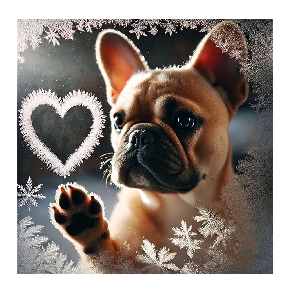 Bulldog Diamond Art Kit for Adults, Dog Diamond Painting | Puppy Gem Art, Bead A