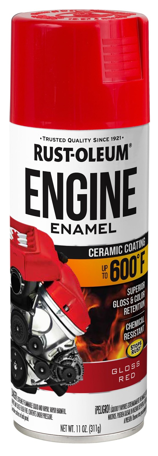 Rust-Oleum 363569 Engine Enamel Spray Paint, 11 Ounce (Pack of 1), Gloss Red