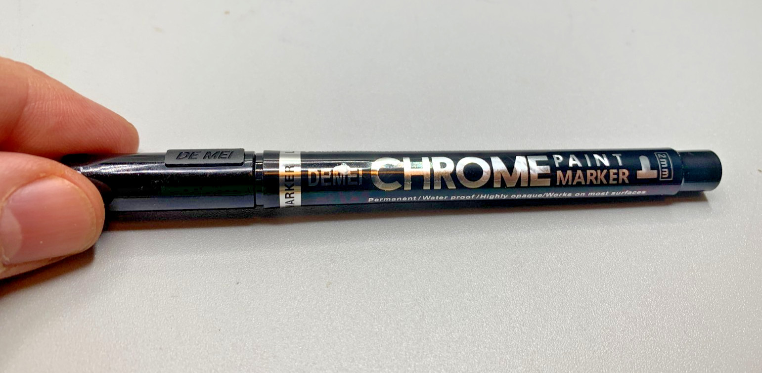 Chrome Paint Pen Hobby Model Cars Crafts Medium Tip 2mm Permanent New Bright