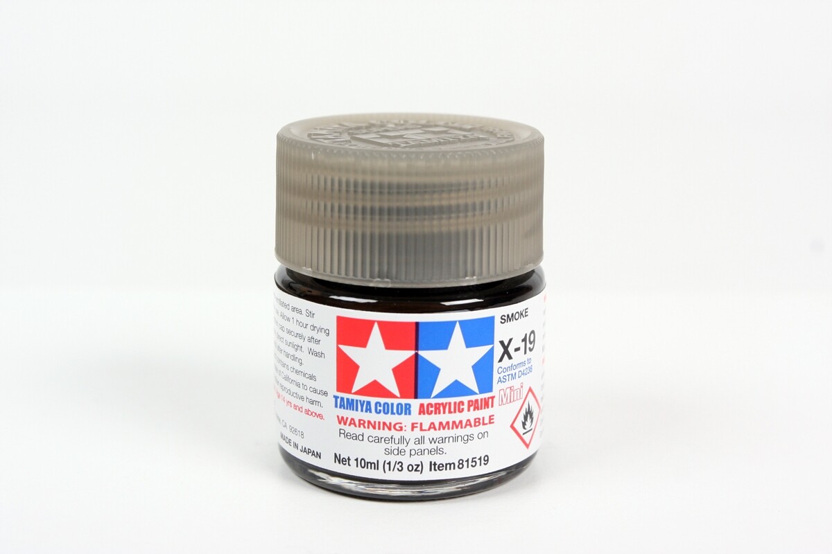 Tamiya 81519 Acrylic Mini X19 Smoke Paint (10ml)