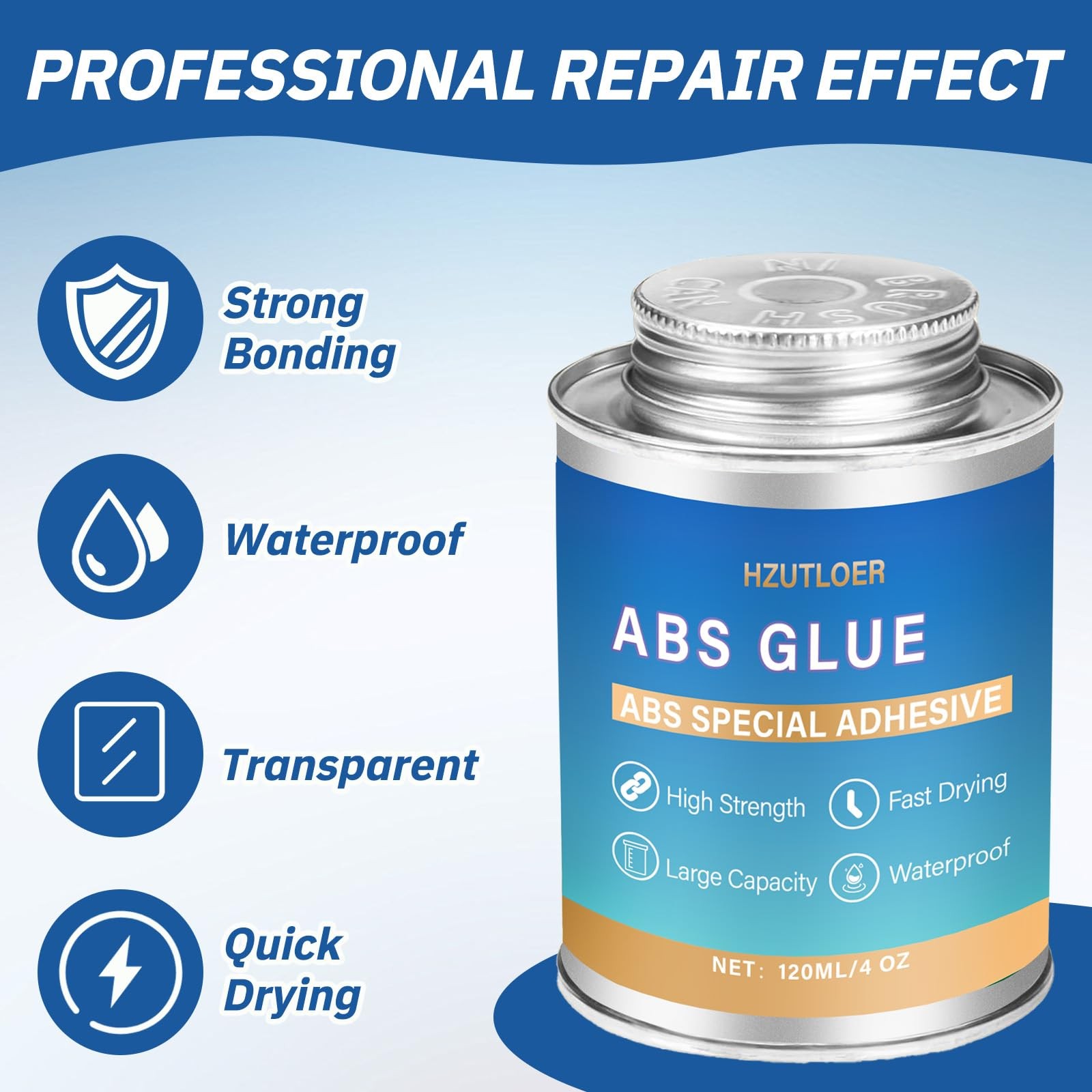 ABS Super Glue 120ML,Clear Strong Adhesive with Built-in Brush,Waterproof Hea…