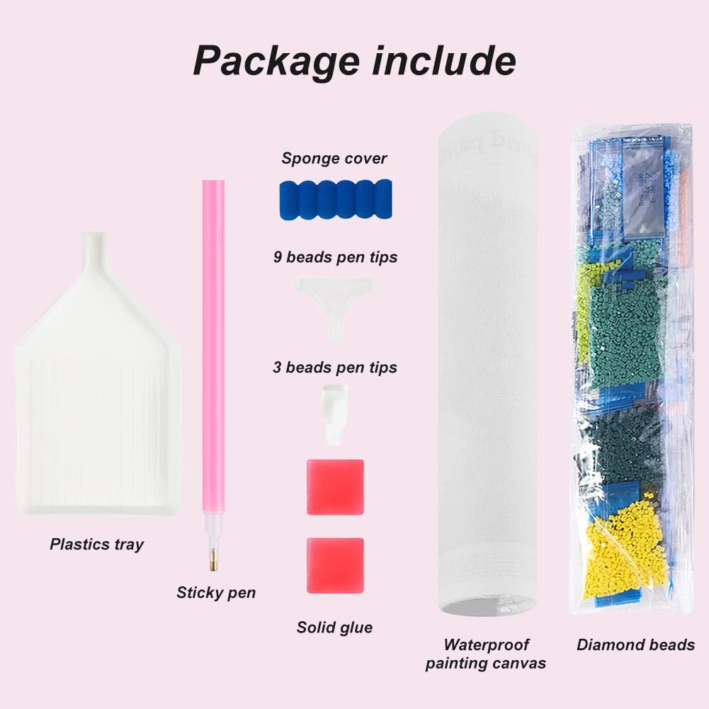 Flamingo Diamond Painting Kits for Adults, 5D DIY Diamond Art Kits for Beginner,