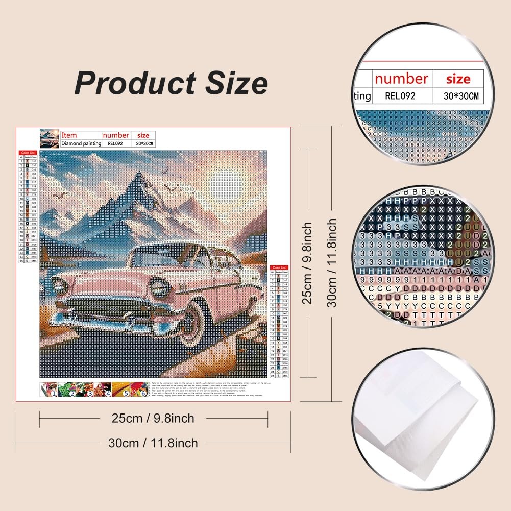 Diamond Painting Kits for Adults, Car Diamond Art Kits for Beginners, 5D DIY Fu,