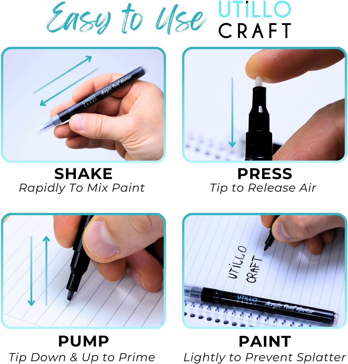 White Paint Pen (8-Pack) Extra Fine White Paint Markers for Metal, Fabric, Wood,