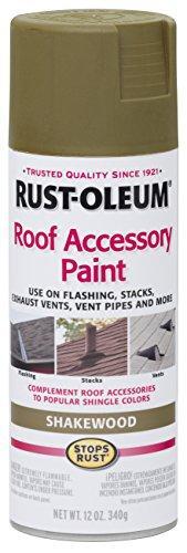 Rust-Oleum 285225 Roof Accessory Spray Paint, 12 oz, Shakewood/Tan