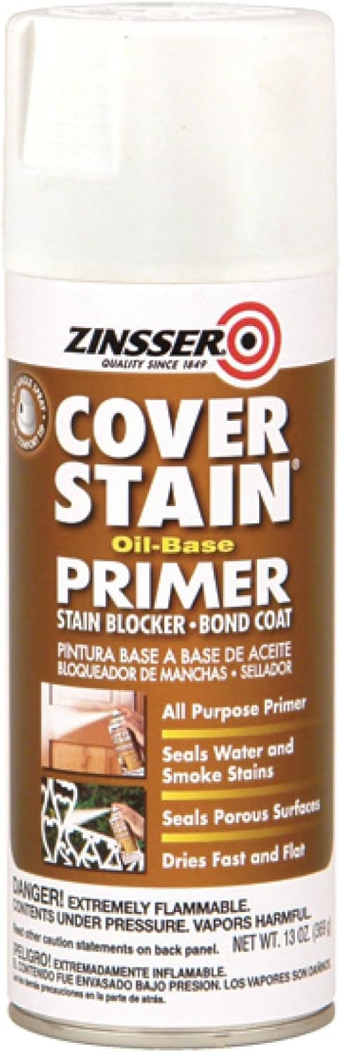 Zinsser 3608 Cover Stain Oil Base Primer Spray, 13 Ounce (Pack of 1), White